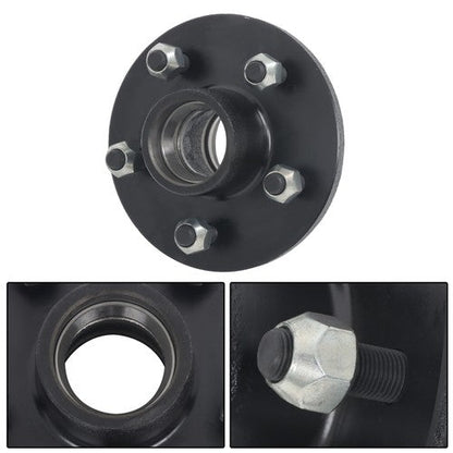 Idler Hub Round Spindle Kit Trailer Hub Kit With Bearing Kit For 5 Lug × 4.5"