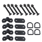 1/2" Heavy Duty Bolt-On Forged D Ring,12000Lbs Break Strength (Pack of 4) Black