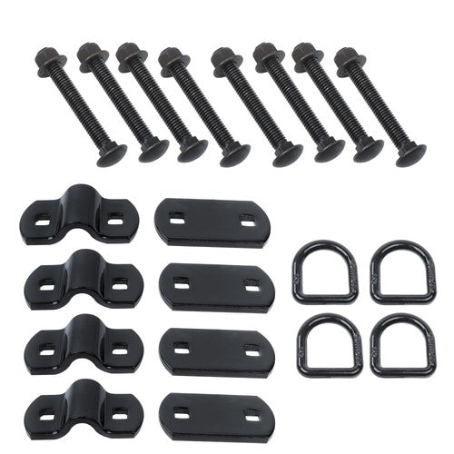 1/2" Heavy Duty Bolt-On Forged D Ring,12000Lbs Break Strength (Pack of 4) Black