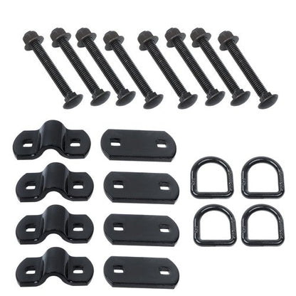 1/2" Heavy Duty Bolt-On Forged D Ring,12000Lbs Break Strength (Pack of 4) Black