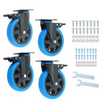 6 Inch Swivel Caster Wheels, Casters Set of 4 Heavy Duty with Brakes