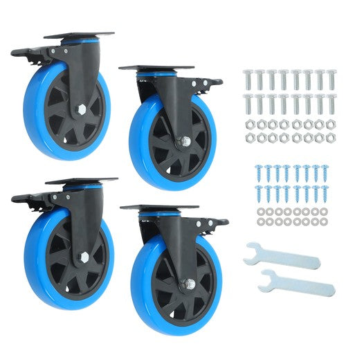 6 Inch Swivel Caster Wheels, Casters Set of 4 Heavy Duty with Brakes