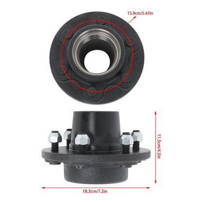 6000# Build Your Own Axle Kit w/ 6 x 5.5 Lug Idler Hubs and #42 Square Spindle