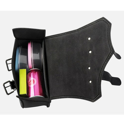 New For Sportster 883 Dyna Moto PU Leather Luggage Tool Saddlebag Saddle Bags