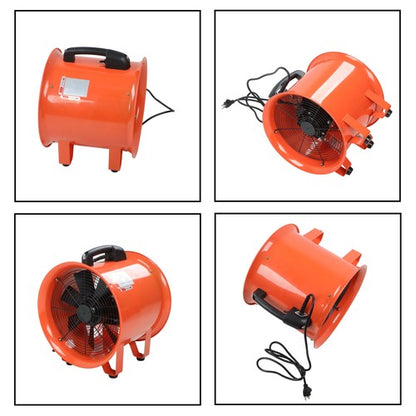Portable Blower Steel 10 Inch, 1520 CFM 320W Industrial Orange 33ft Ducting