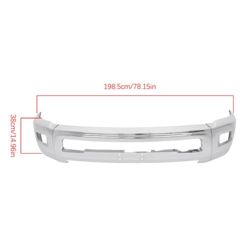 Chrome Split Front Bumper Without Sensor Hole For Dodge RAM 2500 3500 2010-2018