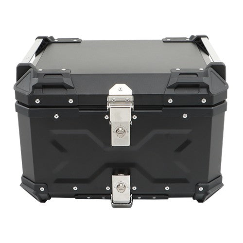 55L Motorcycle Top Case Tail Box Waterproof Luggage Scooter Trunk Storage Black