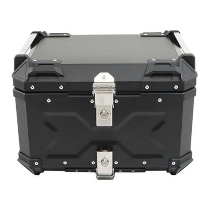 55L Motorcycle Top Case Tail Box Waterproof Luggage Scooter Trunk Storage Black