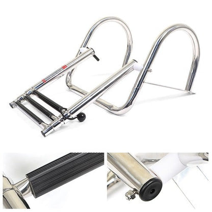 3 Steps Ladder Stainless Steel in-Board Telescoping For Marine Boat Yacht New