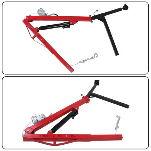 500Lbs Truck Hydraulic Dock Jib Engine Hoist Crane Hitch Mount Red