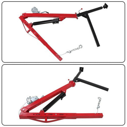 500Lbs Truck Hydraulic Dock Jib Engine Hoist Crane Hitch Mount Red