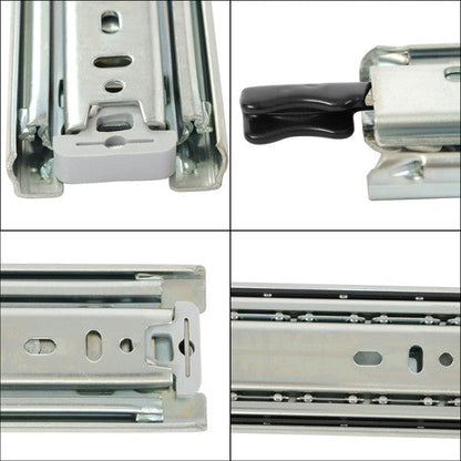 1 Pair of Locking Drawer Slides 24" Full Extension & Lock 150lbs Capacity