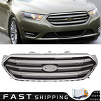 Fit 2013-2019 Ford Taurus Front Bumper Lip Upper Grille Assembly Chrome Grill