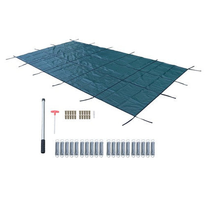 WaterWarden Solid Vinyl Pool Safety Cover – Fits 12' x 24' Rectangle Pool