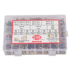 236PCS M6 M8 M10 Heavy Duty Bolts and Nuts Assortment Kit Grade 8.8 Alloy Steel