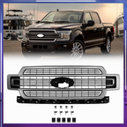 Ingot Silver Front Bumper Grille Grill For 2018-2020 Ford F-150 F150 Limited