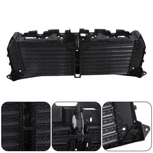 Black Upper Radiator Grille Air Shutter Assembly W/Motor For Ford F150 2015-2017