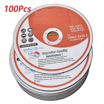 Pack 100 6"x.045"x7/8" Cut-off Wheel - Metal & Stainless Steel Cutting Discs