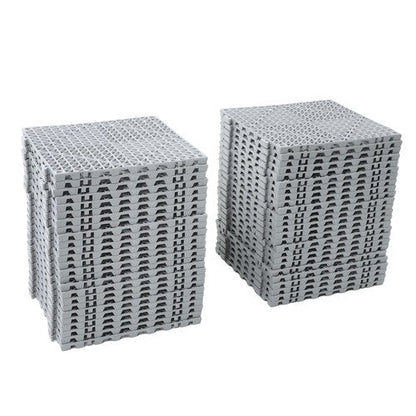 50PCS 12 x 12in Interlocking Drainage Floor Tiles Modular Interlocking Tile Gray