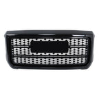 Gloss Black Front Grille For GMC Sierra 2500HD 3500HD Denali 2015-2019 Plastic