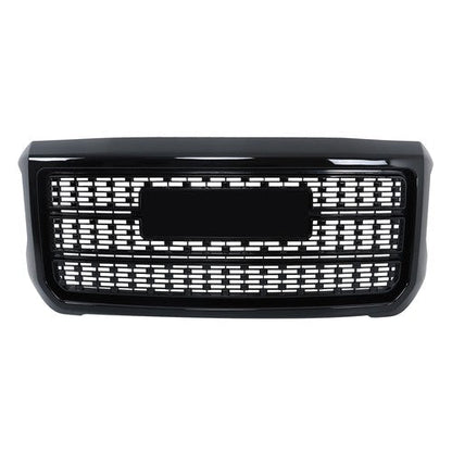 Gloss Black Front Grille For GMC Sierra 2500HD 3500HD Denali 2015-2019 Plastic