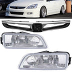 Front Upper Grille Bumper Grill Fog Lights for 2006-2007 for Honda Accord Sedan