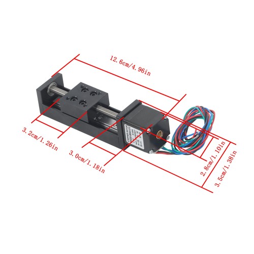 50mm T-type ball screw slide module, T6x1 linear actuator NEMA 11-step motor