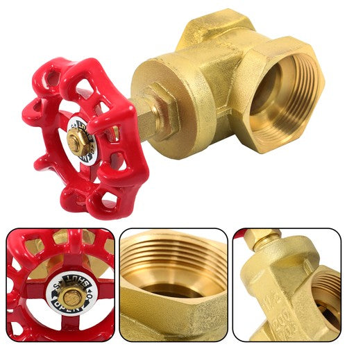 1-1/2" NPT 200psi Brass Gate Valve Rotary Globe Valve DN40 Female Threaded New