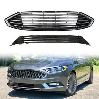 Suitable For Ford Fusion 2017-2018 Replacement Front Bumper Grille 2-Piece Set