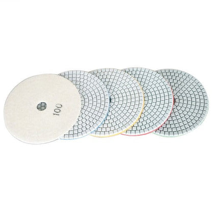 5 Inch Diamond Concrete Polishing Pads Wet Dry Set for Quartz Marble Stone NEW
