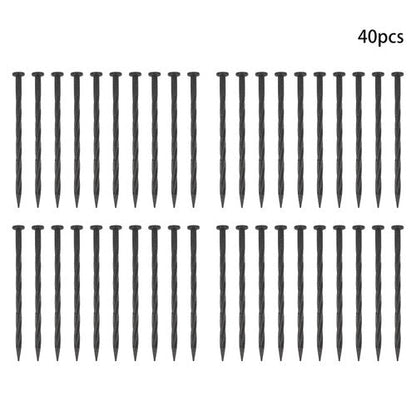 2” No Dig Lawn Border L-shaped Lawn Garden Edging Kit W/ 40 Spikes Plastic 40FT