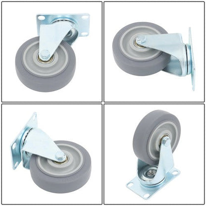 4 Pack Grey With Diagonal Bar 1200 Lbs 4 Inch Swivel Caster Wheels Heavy Duty