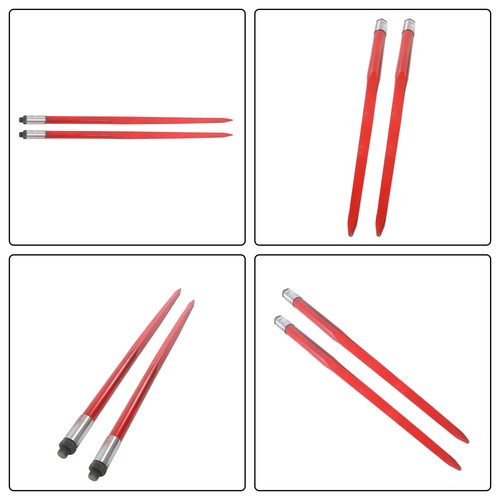 Hay Bale Spear 49" 4500 lbs Capacity Spike Fork for Tractors Loaders 2Pcs