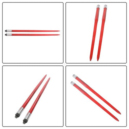 Hay Bale Spear 49" 4500 lbs Capacity Spike Fork for Tractors Loaders 2Pcs