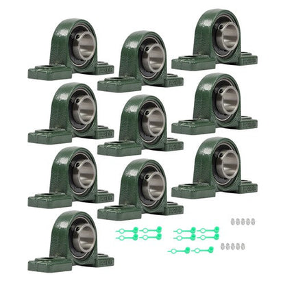 10 × UCP206-20 Pillow Block Bearing 1-1/4" Bore 2 Bolt Self-Aligning Solid Base