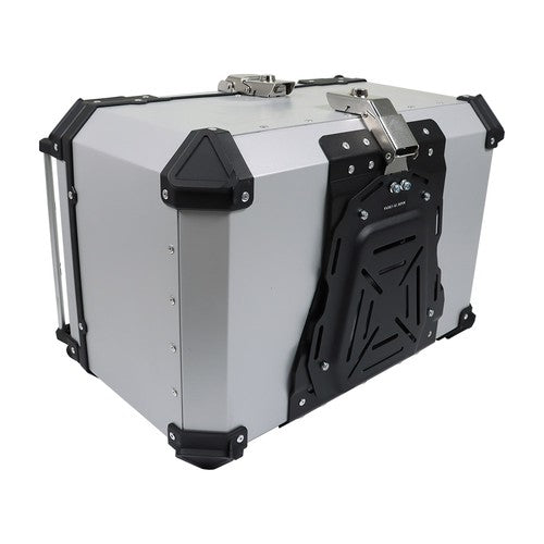65L Top Case Tail Box Waterproof Luggage Scooter Trunk Storage Silver Motorcycle