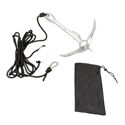 1-Pcs White 7.05lb Marine Kayak Anchor Kit Folding Grapnel Boat Anchor with Claw