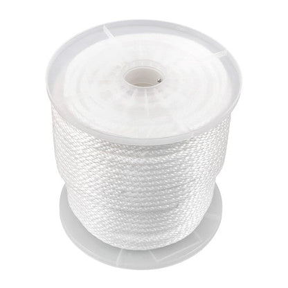 5/16 Inch 250ft White Nylon Solid Braid Rope | High UV & Abrasion Resistance