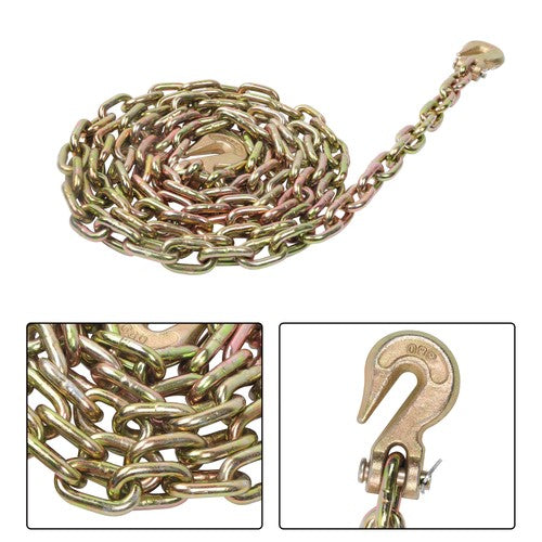 W/Clevis Hooks Transportation Bundle Chain Steel Gold 4900lbs G80 5/16in×12ft