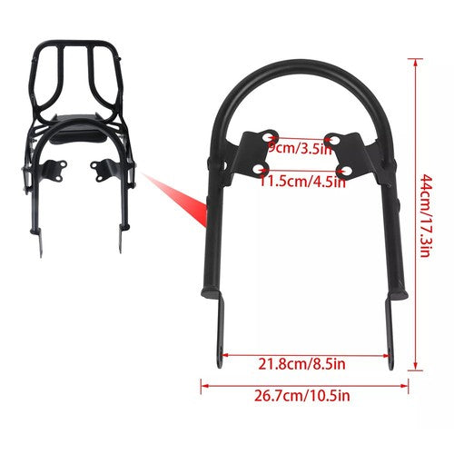 For Bonneville T100 T120/Black 2016-2024 Backrest Sissy Bar w/ Luggage Rack USA