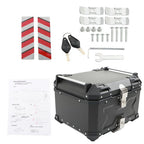 55L Motorcycle Top Case Tail Box Waterproof Luggage Scooter Trunk Storage Black
