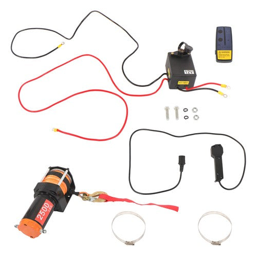 12V 2500LBS1.2HP Electric Winch 50ft Synthetic Rope Wireless & Wired Remote