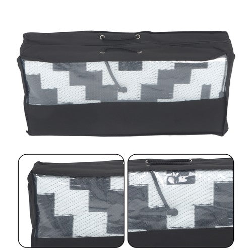 8x10ft Waterproof Outdoor Rug Outdoor Plastic Straw Rug For Camping Black&White