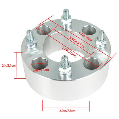 Wheel Spacers 4x110 2" 74mm M10x1.25 For Suzuki  Honda 1993-2016 Silver X2