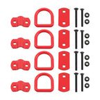 4 Pack 1/2 Inch Heavy Duty Bolt-On Forged D Ring 12000Lbs Break Strength Red