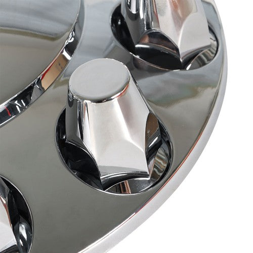 Wheel Axle Hub Cover Kit Semi Truck Wheel Front 33mm Nut Covers Set 2 Of Chrome
