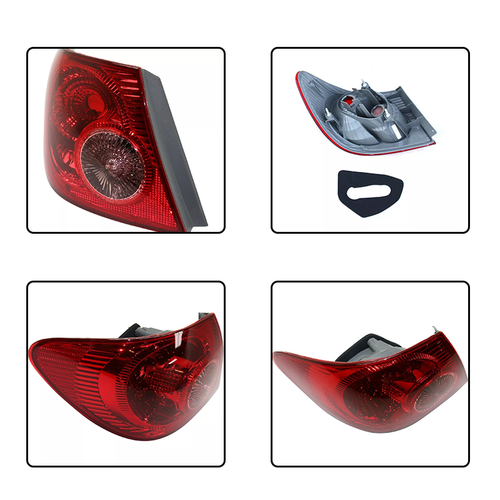 Outer Inner Tail Lights Driver Side for 2003-2008 for Toyota Corolla Clear Lens
