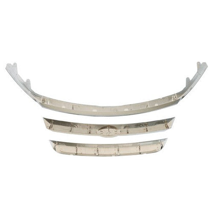 For Ford Fusion Chrome 2010-2012 Front Upper Grill Grille Molding Trim Set 3Pcs