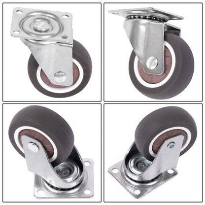 4 Piece 2 Inch Caster Wheels 360° Swivel Wheels (2 with Brake & 2 without brake)