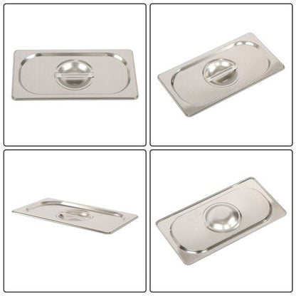 Restaurant Steam Table Pans 8 Pack 1/3 Size 6 Inch Deep Thickened with Lid